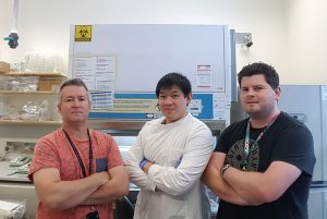 University of Queensland researchers from the Institute of Molecular Bioscience. Nicholas Condon, Samuel Tong and Darren Brown