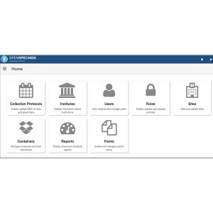 OpenSpecimen Homescreen