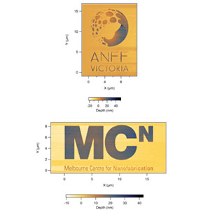 ANFF and MCN Logos patterned using the SwissLitho Nanofrazor